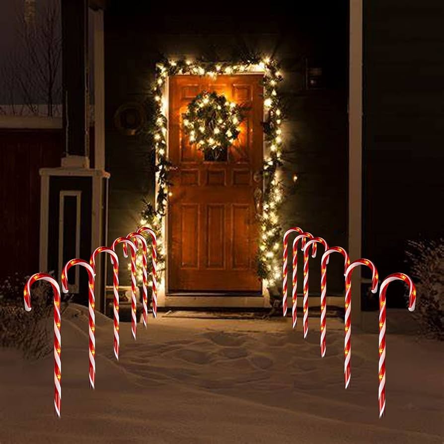 LED Zuckerstangen Lichterkette, Outdoor 7er